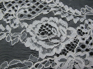 Coloured Unusual Corded Guipure Embroidery Lace Fabric For Dressmaking supplier