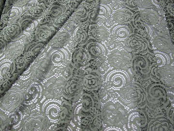 Flower Nylon Lace Fabric Knitted For Garment With Non-Stretch Lace supplier