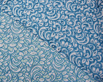 Colorful Flower Cotton Nylon Lace Fabric Eco Friendly AZO Free Dyeing supplier