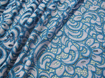 Colorful Flower Cotton Nylon Lace Fabric Eco Friendly AZO Free Dyeing supplier