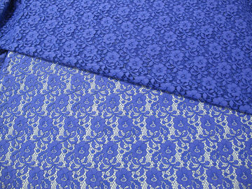 Blue Nylon Digital Lace Fabric Mini Floral For Lady Dress supplier