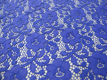Blue Nylon Digital Lace Fabric Mini Floral For Lady Dress supplier