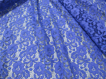 Blue Nylon Digital Lace Fabric Mini Floral For Lady Dress supplier