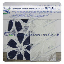 Simple pattern style Cotton & Poly Burned out Lace Fabric  use for garment supplier