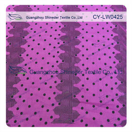 Fashion Polyester&amp;Cotton Burned out Lace Fabric with polka dot for casual wear supplier