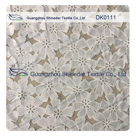 Simple pattern style Cotton & Poly Burned out Lace Fabric  use for garment supplier