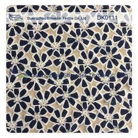 Simple pattern style Cotton & Poly Burned out Lace Fabric  use for garment supplier