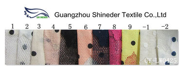 Fashion Polyester&amp;Cotton Burned out Lace Fabric with polka dot for casual wear supplier