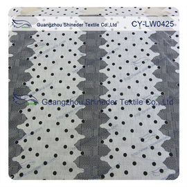 Fashion Polyester&amp;Cotton Burned out Lace Fabric with polka dot for casual wear supplier