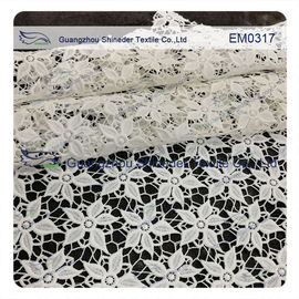 Five-Petal Flower Embroidered Lace Fabric for garment/ladies dress/wedding dress supplier