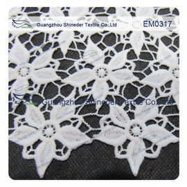 Five-Petal Flower Embroidered Lace Fabric for garment/ladies dress/wedding dress supplier