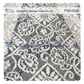 150CM Cotton Nylon Polyester  Lace Fabric Rhombic Floral Black Cord supplier
