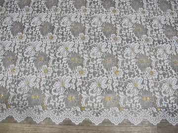 Curtain Modern Gold Colored Big Eyelash Lace And Fabric Trimming High Grade supplier
