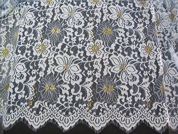 Curtain Modern Gold Colored Big Eyelash Lace And Fabric Trimming High Grade supplier