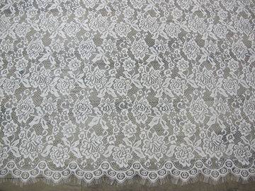 W 100 cm Eyelash Lace Fabric Trim with Nylon Material Custom Made Beaded supplier