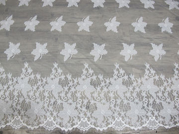Cotton Eyelash Trim Embroidery Lace Fabric For Curtain And Clothing supplier