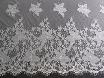 Cotton Eyelash Trim Embroidery Lace Fabric For Curtain And Clothing supplier