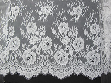 Square Nylon Eyelash Lace Trim / Dress Exquisite Lace For Decoration 150cm x 150cm supplier