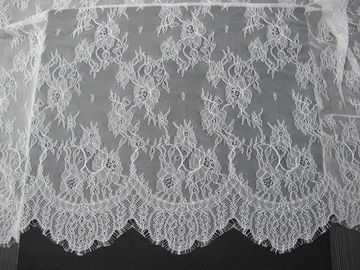 Nylon Elegant Eyelash White Lace Trimming Exquisitely Made 150cm CY-HB0594 supplier