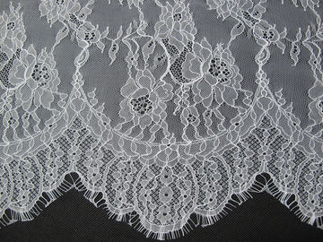 Nylon Elegant Eyelash White Lace Trimming Exquisitely Made 150cm CY-HB0594 supplier