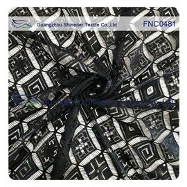 Black Rhombic Wedding Rayon Nylon Lace Fabric supplier