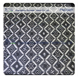 Black Rhombic Wedding Rayon Nylon Lace Fabric supplier