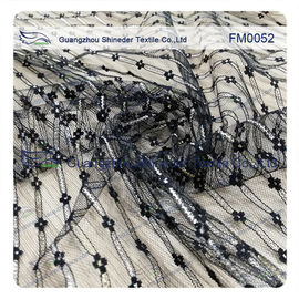 Light Silver Nylon Metallic Lace Fabric  for garment supplier