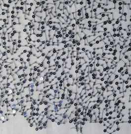 Shining sequins and Beaded Lace Fabric for ladies garment supplier