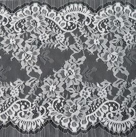 Nylon Eyelet Lace Trim , Floral Scallop Bridal Lace For Evening Dress supplier