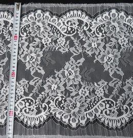 Nylon Eyelet Lace Trim , Floral Scallop Bridal Lace For Evening Dress supplier