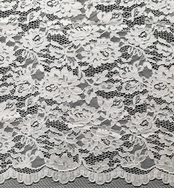 Nylon Bridal Lace Fabric With Flower and Leaf Pattern supplier