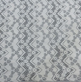 Floral Line Holes Cotton Nylon Lace Fabric For Ladies Dressing  150CM Width supplier