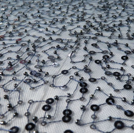 Beaded Lace Fabric For Wedding Dresses supplier