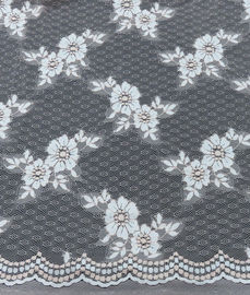 Light Orange Flower  Cotton Nylon Lace Fabric for dress , fashion garments, wedding dress supplier