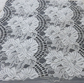150CM Width Floral Cotton Nylon Lace Fabric Purple / White / Black For Ladies Dressing supplier