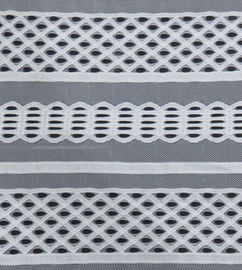 Train tracks Lines Net Cotton Nylon Lace Fabric for garment or Summer Dresses supplier