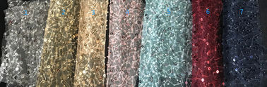 Shining sequins and Beaded Lace Fabric for ladies garment supplier