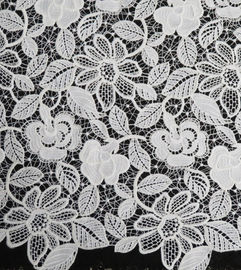 Stretchy Polyester Floral Navy Blue Lace Fabric Trimming Custom Printed supplier