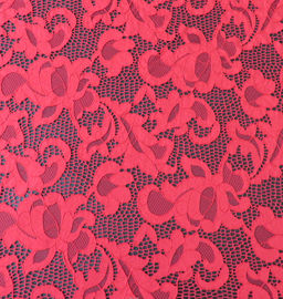 Fashion Red Elastic Guipure Embroidery Lace Fabric For Wedding Dresses supplier