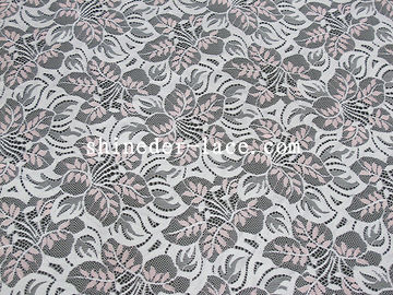 Pink / White Cotton Nylon Lace Fabric Or Customization Color For Apparel SYD-0182 supplier