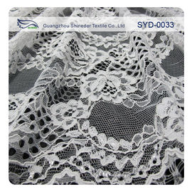 Black Dress Corded Chantilly Flower Lace Fabric / Embroidered Lace Fabric supplier