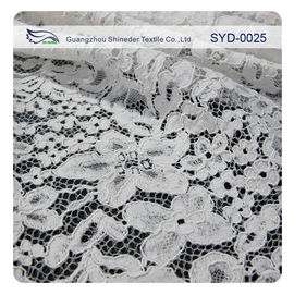 Cotton Stretch Corded Lace Fabric Scallop Lace Dress For Garment supplier