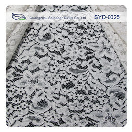 Cotton Stretch Corded Lace Fabric Scallop Lace Dress For Garment supplier