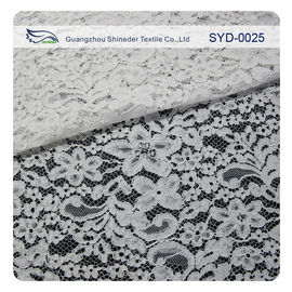 Cotton Stretch Corded Lace Fabric Scallop Lace Dress For Garment supplier
