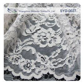 Silver Fashion Swiss Corded Jacquard Lace Fabric Brides Dresses supplier