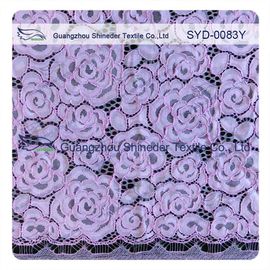Purple Dyeing Stretchy Corded Lace Fabric Plus Size Wedding Gown supplier