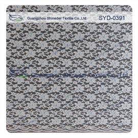 Stretchy Floral Corded Lace Fabric Trimming , Guipure Embroidery Lace Fabric supplier