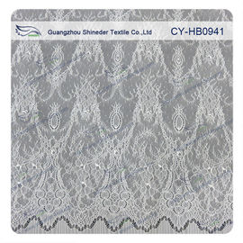 Antique Decorative Eyelash Lace Trim Fabric With Scallop , Floral Lace Trim supplier