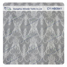 Antique Decorative Eyelash Lace Trim Fabric With Scallop , Floral Lace Trim supplier