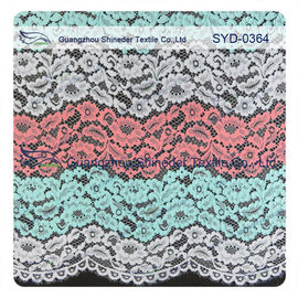 Nylon Polyester Corded Scalloped Lace Fabric / Floral Lace Fabric Dress supplier